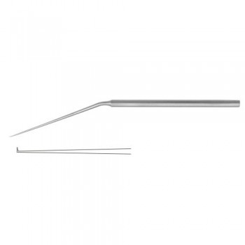 Micro Ear Needle Angled 90° Stainless Steel, 15.5 cm - 6" Tip Size 0.6 mm 